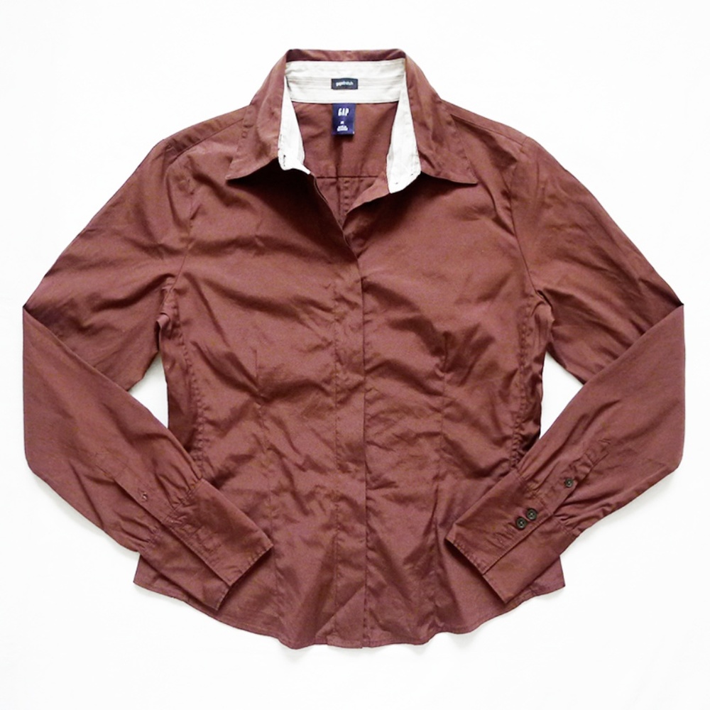 NEW Hidden Placket Button Up Stretch Dress Shirt M